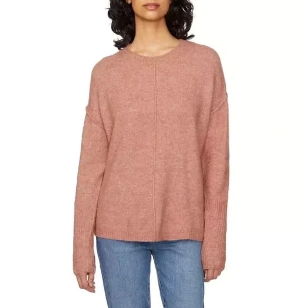 Legendary Outfitters Women Rose Pink Drop‎ Shoulder Exposed Seam Knit Sweater L